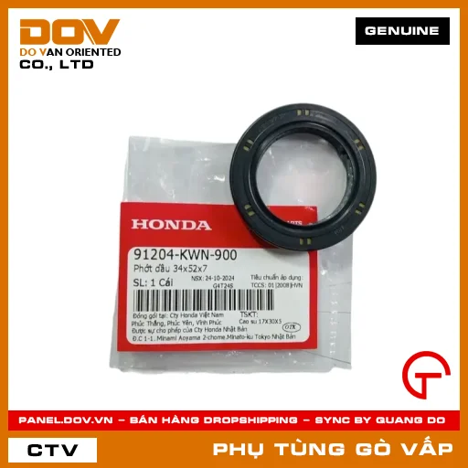 PHỚT DẦU 34X52X7 MÃ PHỤ TÙNG 91204KWN900 — 91204KWN900