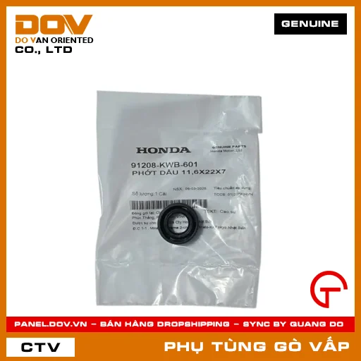 PHỚT DẦU 11,6X22X7 MÃ PHỤ TÙNG 91208KWB601 — 91208KWB601