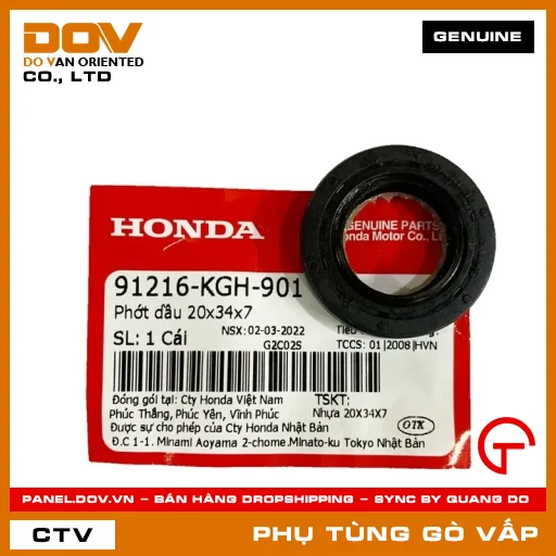 PHỚT DẦU 20X34X7 MÃ PHỤ TÙNG 91216KGH901 — 91216KGH901