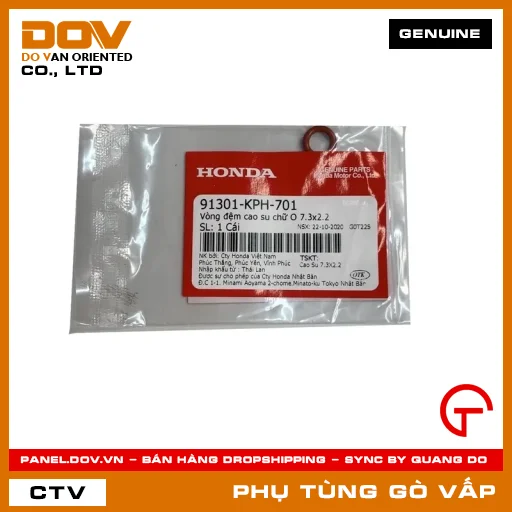 VÒNG ĐỆM CAO SU CHỮ O 7.3X2.2 MÃ PHỤ TÙNG 91301KPH701 — 91301KPH701
