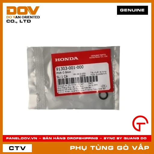 PHỚT O 8MM MÃ PHỤ TÙNG 91303001000 — 91303001000