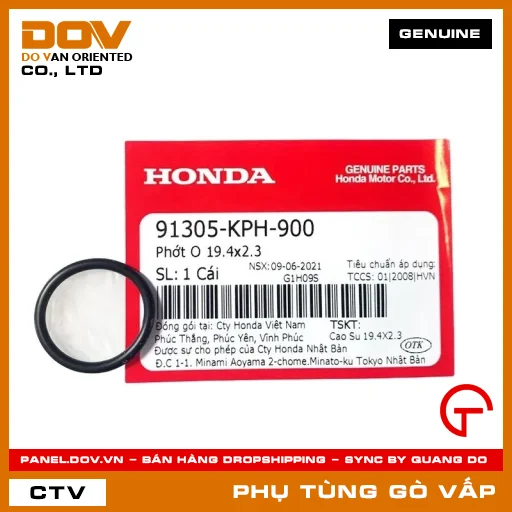 PHỚT O 19.4X2.3 MÃ PHỤ TÙNG 91305KPH900 — 91305KPH900