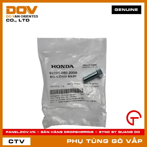 BU LÔNG 8X20 MÃ PHỤ TÙNG 92101080200A — 92101080200A