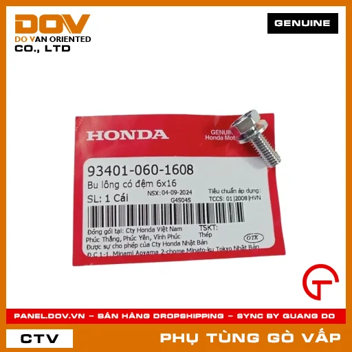 BU LÔNG CÓ ĐỆM 6X16 MÃ PHỤ TÙNG 934010601608 — 934010601608