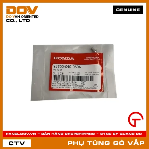 VÍT 4X16 MÃ PHỤ TÙNG 93500040060A — 93500040060A