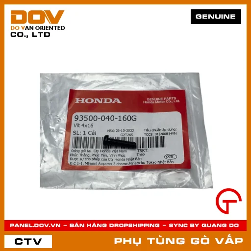 VÍT 4X16 MÃ PHỤ TÙNG 93500040160G — 93500040160G