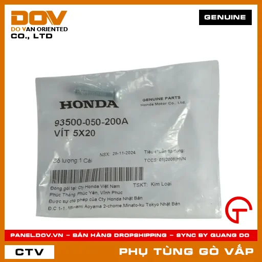 VÍT 5X20 MÃ PHỤ TÙNG 93500050200A — 93500050200A