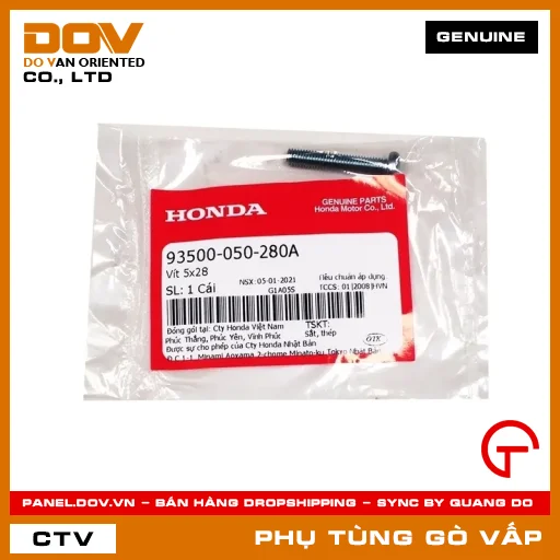VÍT 5X28 MÃ PHỤ TÙNG 93500050280A — 93500050280A