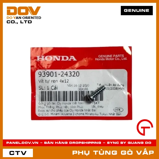 VÍT TỰ REN 4X12 MÃ PHỤ TÙNG 9390124320 — 9390124320