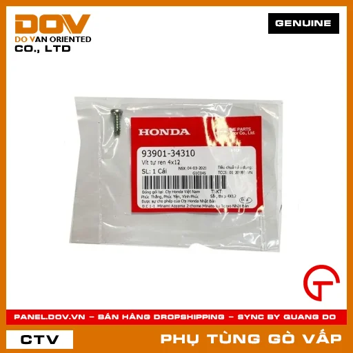 VÍT TỰ REN 4X12 MÃ PHỤ TÙNG 9390134310 — 9390134310