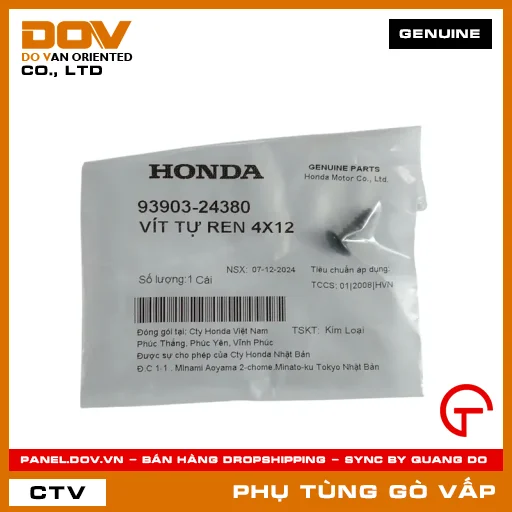 VÍT TỰ REN 4X12 MÃ PHỤ TÙNG 9390324380 — 9390324380