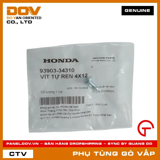 VÍT TỰ REN 4X12 MÃ PHỤ TÙNG 9390334310 — 9390334310