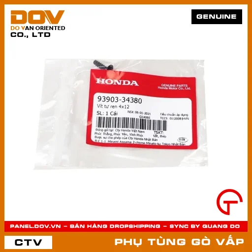 VÍT TỰ REN 4X12 MÃ PHỤ TÙNG 9390334380 — 9390334380