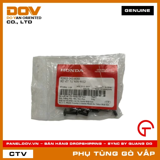 BỘ VÍT TỰ REN 4X12 MÃ PHỤ TÙNG 9390334380SS — 9390334380SS