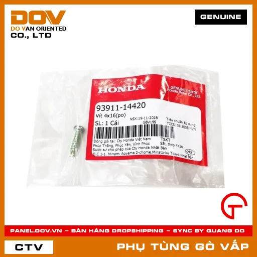 VÍT 4X16(PO) MÃ PHỤ TÙNG 9391114420 — 9391114420