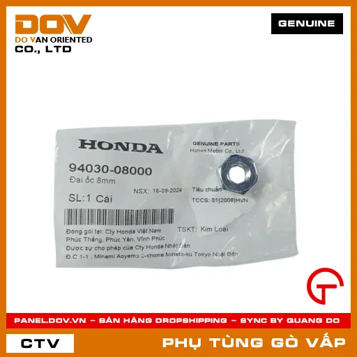 ĐAI ỐC 8MM MÃ PHỤ TÙNG 9403008000 — 9403008000