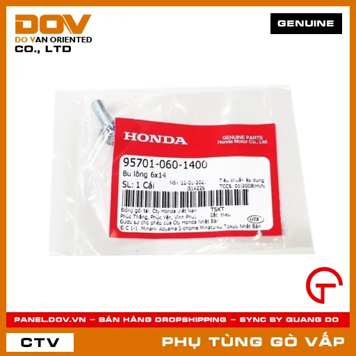 BU LÔNG 6X14 MÃ PHỤ TÙNG 957010601400 — 957010601400