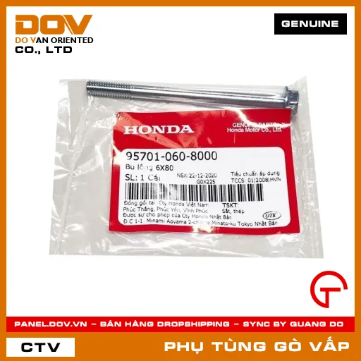 BU LÔNG 6X80 MÃ PHỤ TÙNG 957010608000 — 957010608000