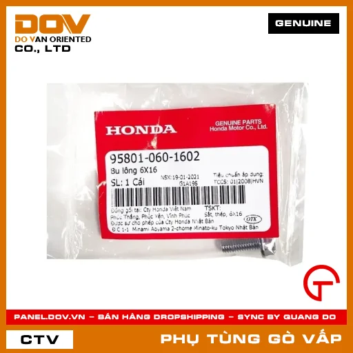 BU LÔNG 6X16 MÃ PHỤ TÙNG 958010601602 — 958010601602
