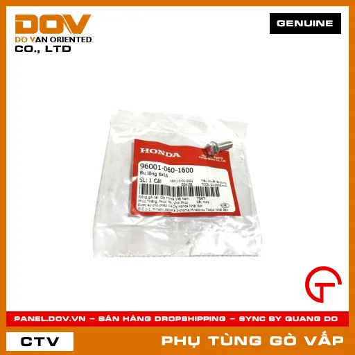 BU LÔNG 6X16 MÃ PHỤ TÙNG 960010601600 — 960010601600