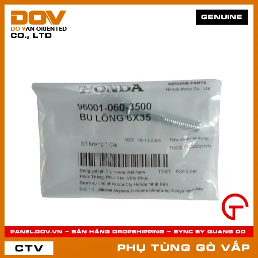 BU LÔNG 6X35 MÃ PHỤ TÙNG 960010603500 — 960010603500