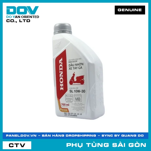 CHAI NHỚT ĐỘNG CƠ XE GA SL-MB10W-30 700ML | HONDA PARTS CODE 082322MBK0LVD — 082322MBK0LVD