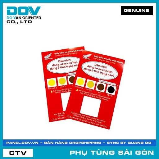 GIẤY THỬ NHỚT NHỚT | HONDA PARTS CODE 08OTPIDE100PCS — 08OTPIDE100PCS