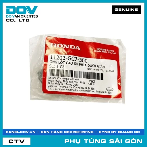 ỐNG LÓT CAO SU PHÍA DƯỚI GIẢM | HONDA PARTS CODE 11203GC7300 — 11203GC7300