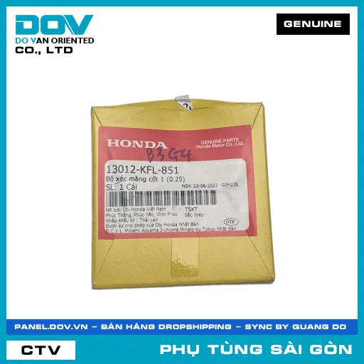 BỘ XÉC MĂNG CỐT 1 (0.25) | HONDA PARTS CODE 13012KFL851 — 13012KFL851
