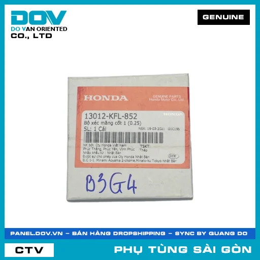 BỘ XÉC MĂNG CỐT 1 (0.25) | HONDA PARTS CODE 13012KFL852 — 13012KFL852