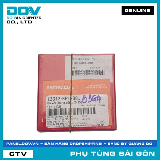 BỘ XÉC MĂNG CỐT 1 (0,25) | HONDA PARTS CODE 13012KPH881 — 13012KPH881
