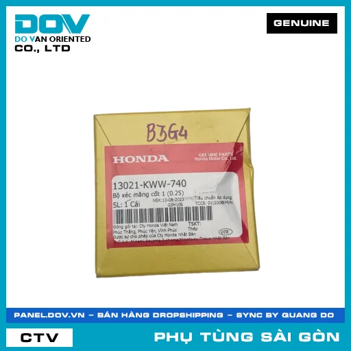 BỘ XÉC MĂNG CỐT 1 (0.25) | HONDA PARTS CODE 13021KWW740 — 13021KWW740