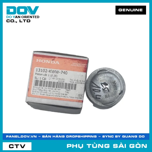 PISTON CỐT 1 (0.25) | HONDA PARTS CODE 13102KWW740 — 13102KWW740