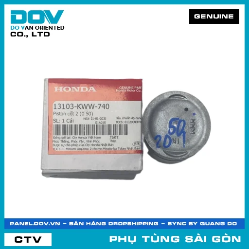 PISTON CỐT 2 (0.50) | HONDA PARTS CODE 13103KWW740 — 13103KWW740