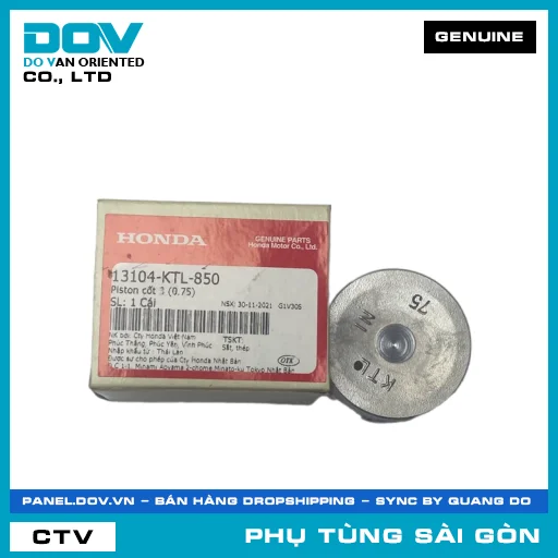PISTON CỐT 3 (0.75) | HONDA PARTS CODE 13104KTL850 — 13104KTL850
