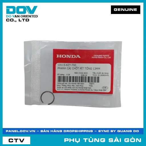 PHANH CÀI CHỐT PÍT TÔNG 13MM | HONDA PARTS CODE 13115KZY700 — 13115KZY700