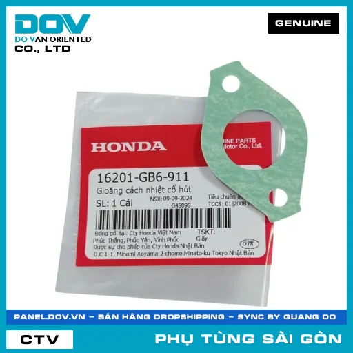 RON CÁCH NHIỆT CỔ HÚT | HONDA PARTS CODE 16201GB6911 — 16201GB6911