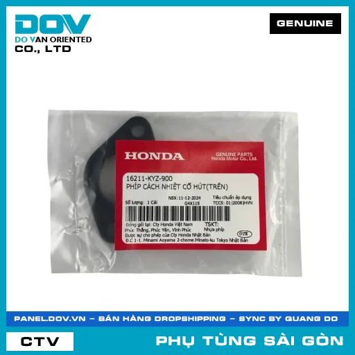 PHÍP CÁCH NHIỆT CỔ HÚT(TRÊN) | HONDA PARTS CODE 16211KYZ900 — 16211KYZ900