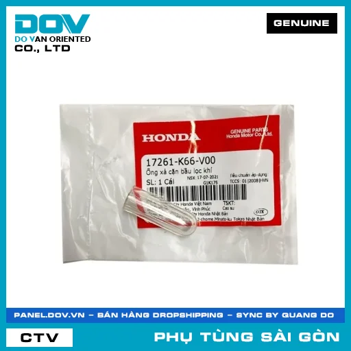 ỐNG XẢ (PÔ) CẶN BẦU LỌC GIÓ | HONDA PARTS CODE 17261K66V00 — 17261K66V00