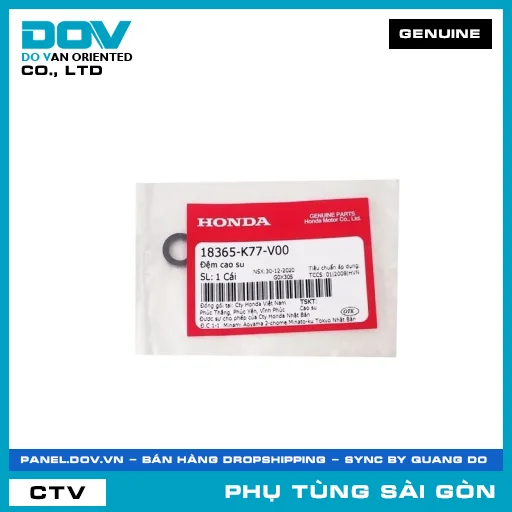 ĐỆM CAO SU | HONDA PARTS CODE 18365K77V00 — 18365K77V00