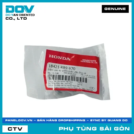 ĐỆM CAO SU GIẢM CHẤN ĐẶT ỐNG XẢ (PÔ) | HONDA PARTS CODE 18421K89V70 — 18421K89V70