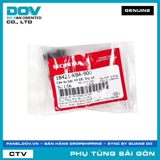 CAO SU BẠC LÓT BẮT ỐNG XẢ (PÔ) | HONDA PARTS CODE 18421KBA900 — 18421KBA900