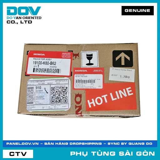 BỘ KÉT TẢN NHIỆT | HONDA PARTS CODE 19100K60B62 — 19100K60B62