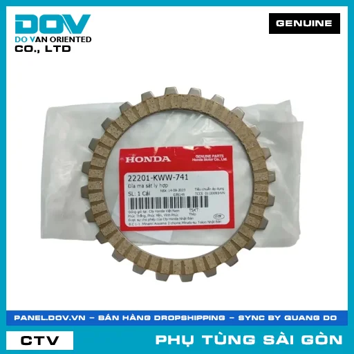 ĐĨA MA SÁT LY HỢP | HONDA PARTS CODE 22201KWW741 — 22201KWW741