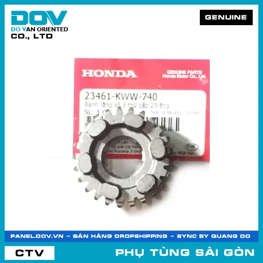 BÁNH RĂNG SỐ 3 THỨ CẤP 25RĂNG | HONDA PARTS CODE 23461KWW740 — 23461KWW740