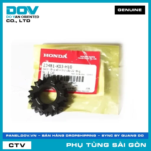 BÁNH RĂNG SỐ 4 TRỤC THỨ CẤP (22 RĂNG) | HONDA PARTS CODE 23481K03H10 — 23481K03H10