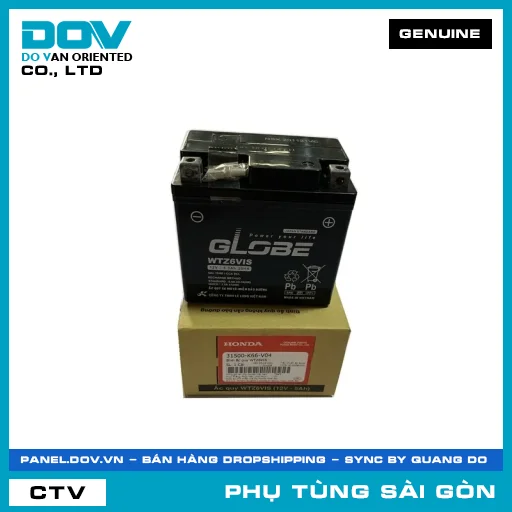 BÌNH ẮC QUY WTZ6VIS | HONDA PARTS CODE 31500K66V04 — 31500K66V04