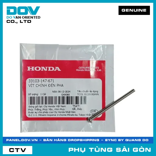 VÍT CHỈNH ĐÈN PHA | HONDA PARTS CODE 33103147671 — 33103147671