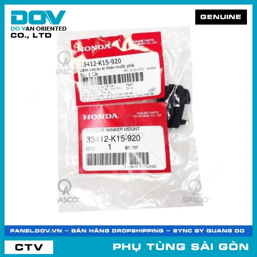 ĐỆM CAO SU XI NHAN TRƯỚC PHẢI | HONDA PARTS CODE 33412K15920 — 33412K15920