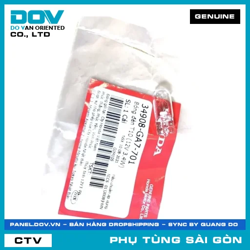 BÓNG ĐÈN T10 (12V 3.4W) | HONDA PARTS CODE 34908GA7701 — 34908GA7701